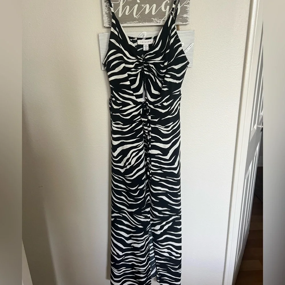 Top shop black and white striped dress - Picture 2 of 3